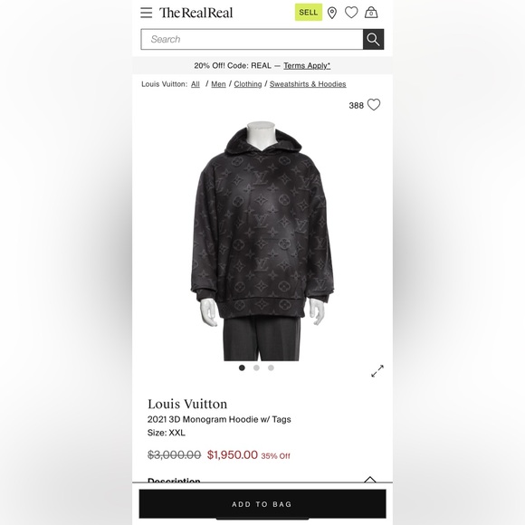 🔥RARE🔥LOUIS VUITTON X VIRGIL ABLOH '2054' 3D MONOGRAM HOODIE - Picture 15 of 15